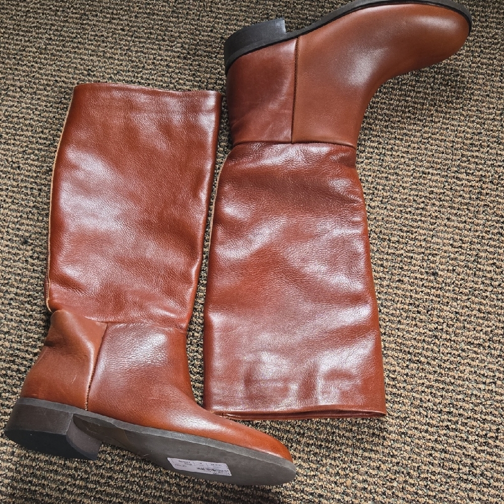Ottod'ame Chesnut Brown Leather Riding Boots NWT 💫